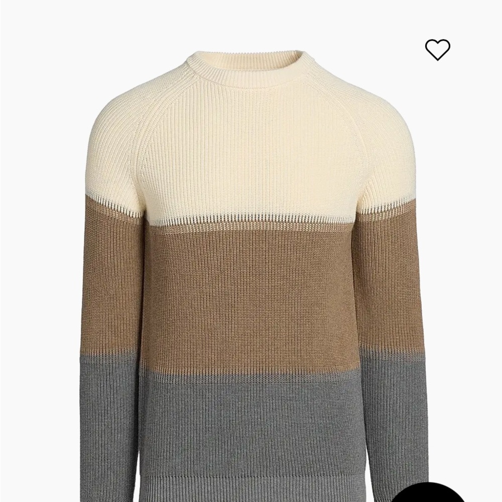 Saks Fifth Avenue Men's Colorblock Sweater - Cream, Brown, Gray